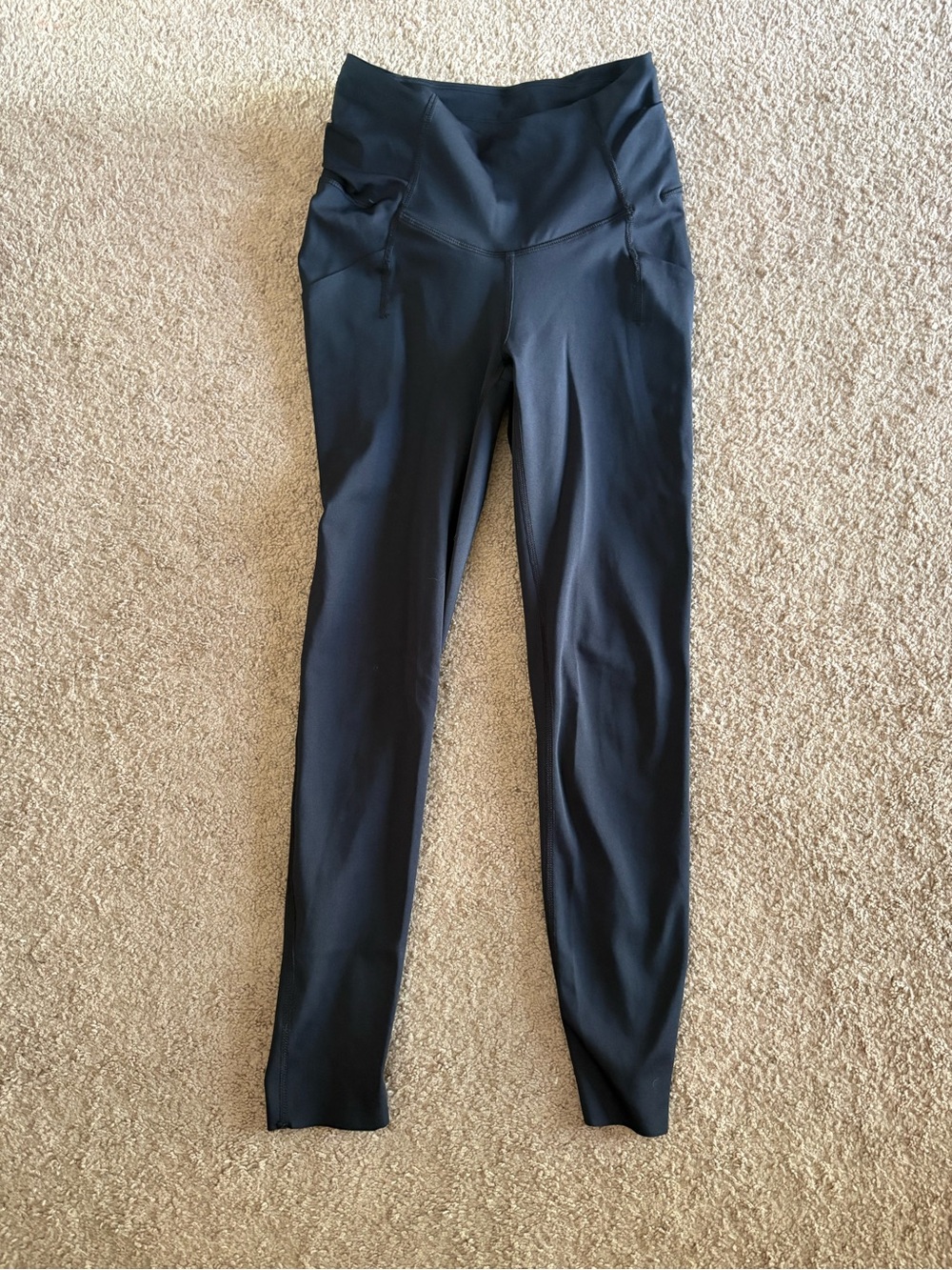 Free People High-Waist Black Leggings with Side Pockets